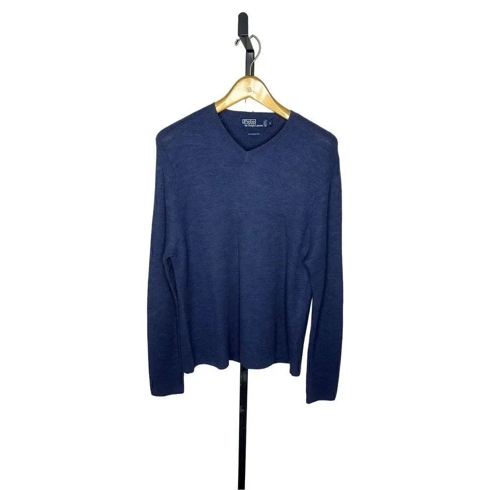 Polo by Ralph Lauren Blue 100% Merino Wool Sweater Men’s Size Large